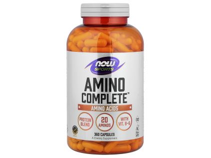 NOW Amino Complete, 360 rostlinných kapslí  Směs zdrojů aminokyselin s vitaminem B6, doplněk stravy