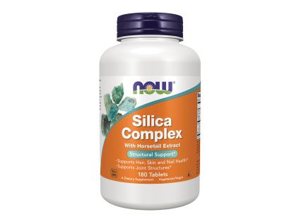 NOW Silica Complex s extraktem z přesličky, 180 tablet  Komplex křemíku, přesličky, zinku, manganu, vápníku a boru
