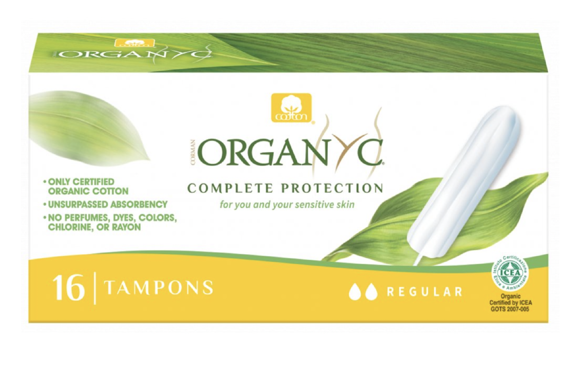 Levně Organyc - Menstruační tampony REGULAR, BIO 16 ks