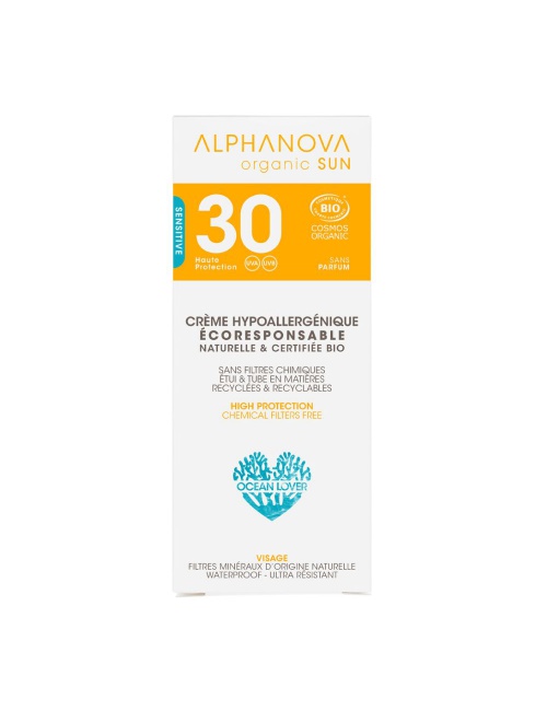 Alphanova - Opalovací krém na obličej SPF 30 BIO, 50 g