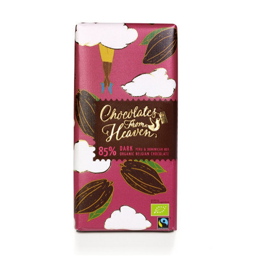 Levně Chocolates from Heaven - BIO hořká čokoláda Peru a Dominikánská republika 85%, 100g