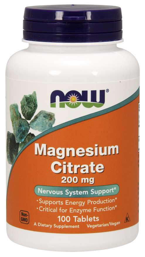 Levně Now® Foods NOW Magnesium Citrate (hořčík citrát), 200 mg, 100 tablet Doplněk stravy