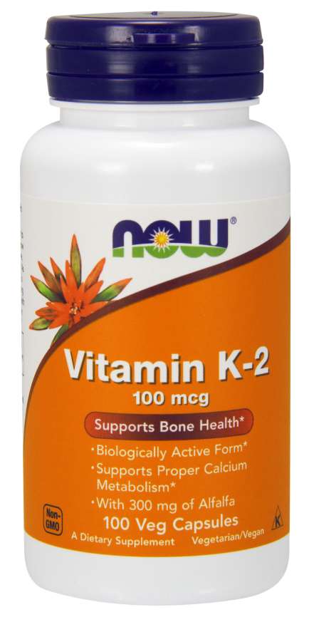 Now® Foods NOW Vitamin K2 jako MK-4, 100 ug, 100 rostlinných kapslí