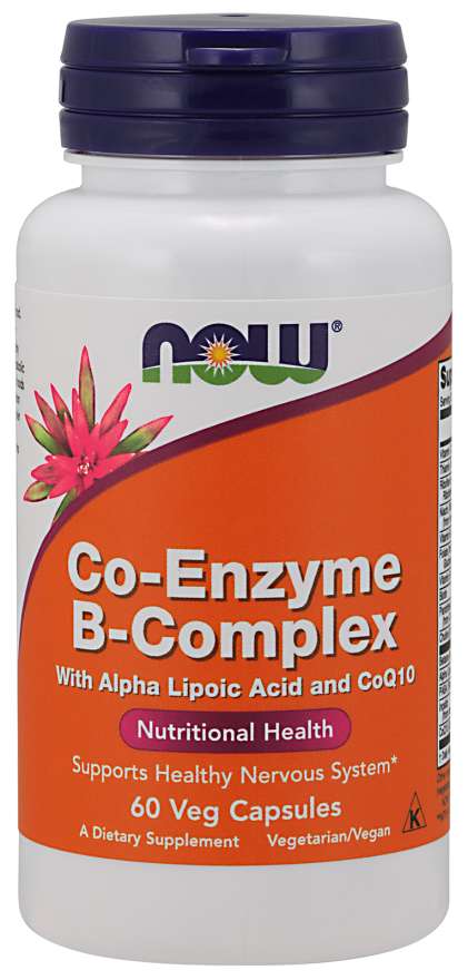 Now® Foods NOW Co-Enzyme Vitamin B-komplex (aktivní koenzymová forma), 60 rostlinných kapslí