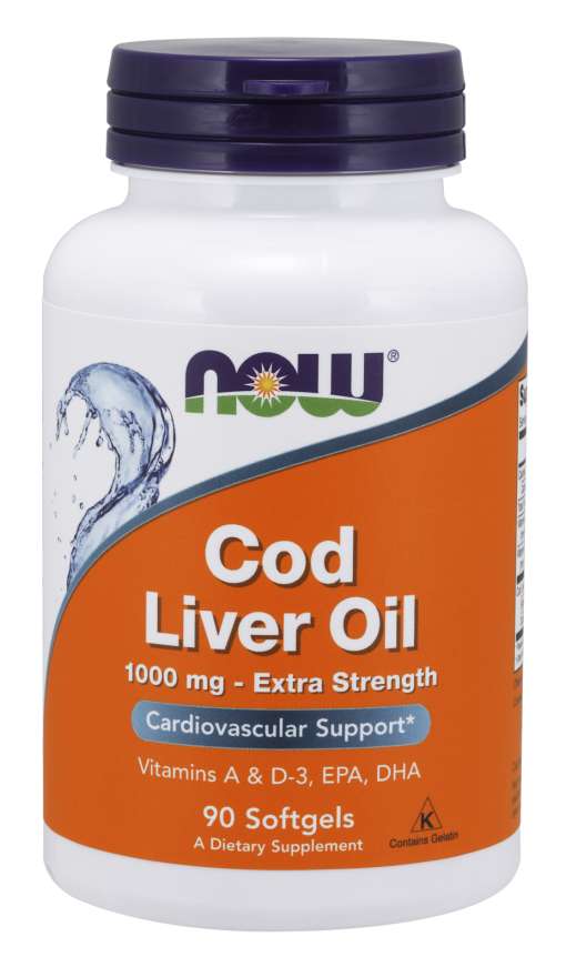 Levně Now® Foods NOW Cod Liver Oil (olej z tresčích jater), 1000 mg, 90 softgel kapslí