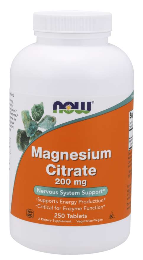 Levně Now® Foods NOW Magnesium Citrate (hořčík citrát), 200 mg, 250 tablet