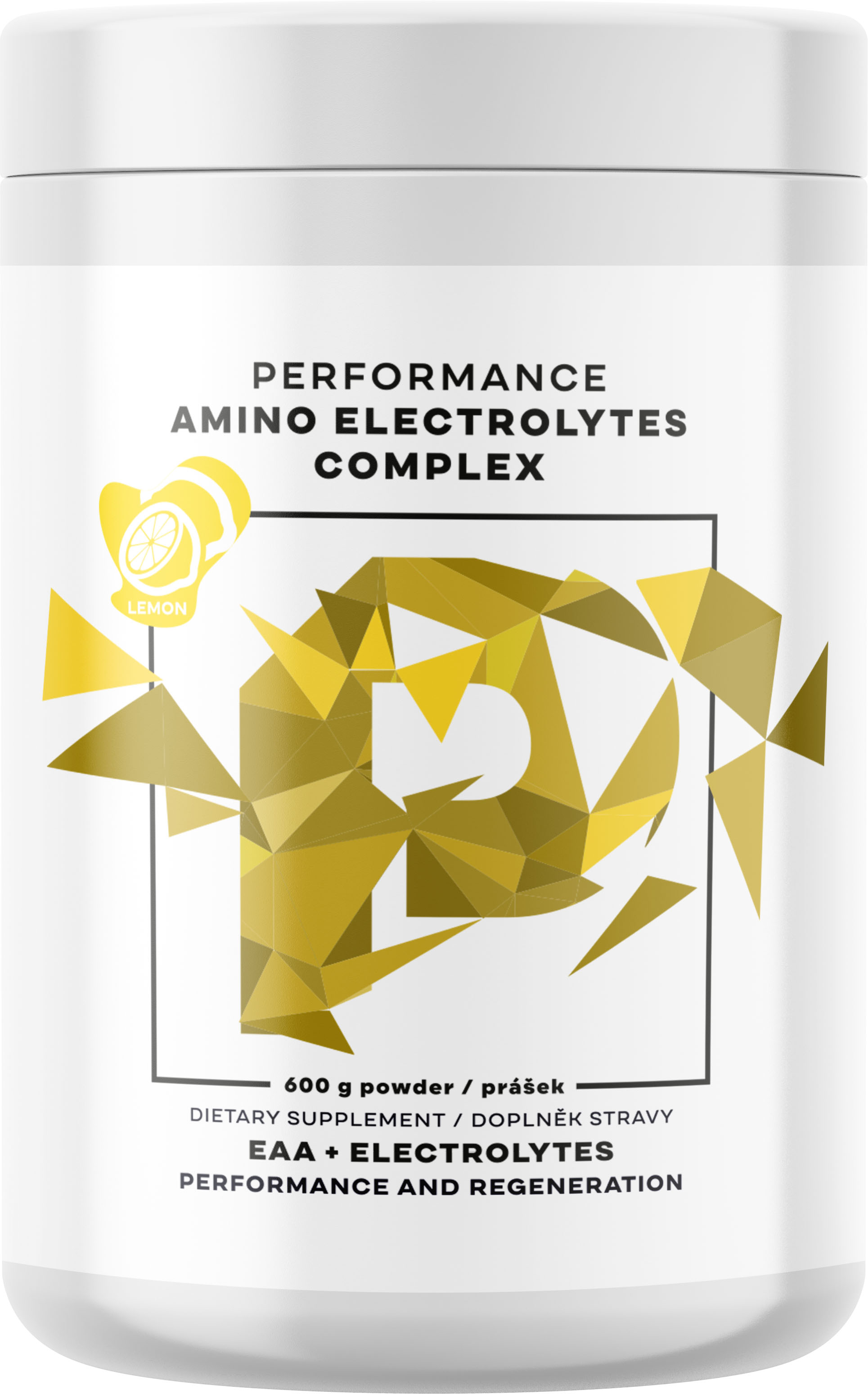 BrainMax Performance Amino Electrolytes Complex, EAA + Elektrolyty, 600g Příchuť: Citron Komplex 12 aminokyselin EAA + Elektrolyty pro doplňování během sportu, doplněk stravy