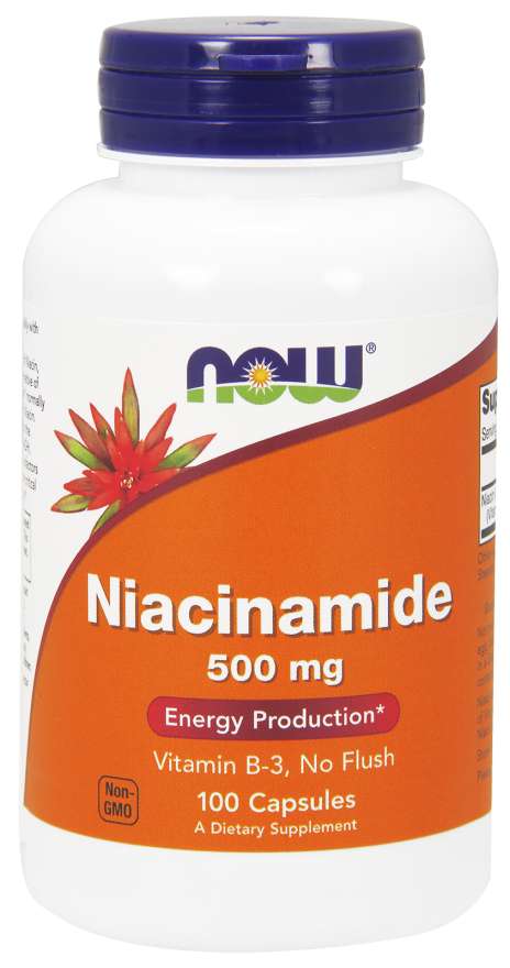 Now® Foods NOW Vitamin B3 Nikotinamid (niacinamid), 500 mg, 100 kapslí