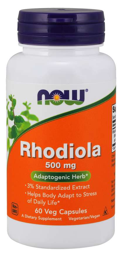 Levně Now® Foods NOW Rhodiola rosea (Rozchodnice růžová), 500 mg, 60 rostlinných kapslí