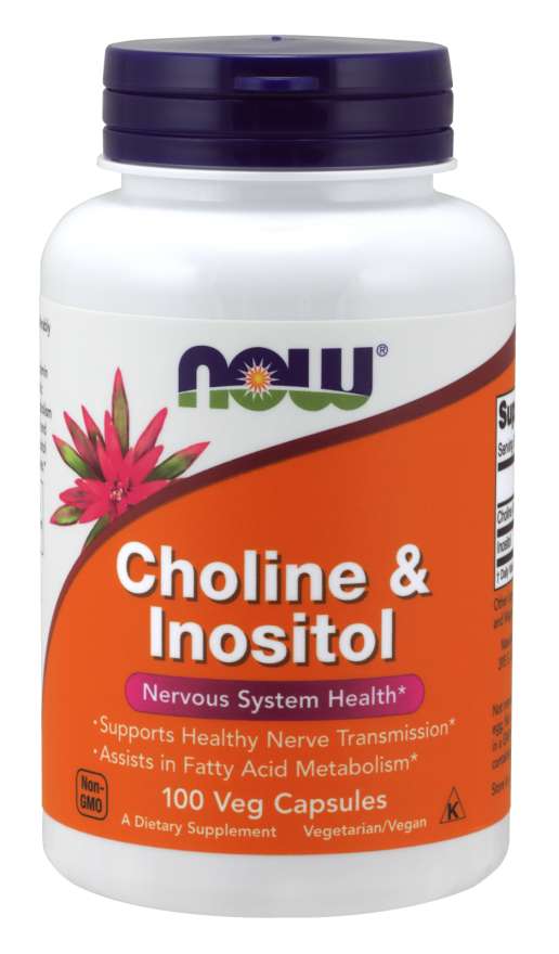 Now® Foods NOW Cholin & Inositol, 500 mg, 100 rostlinných kapslí