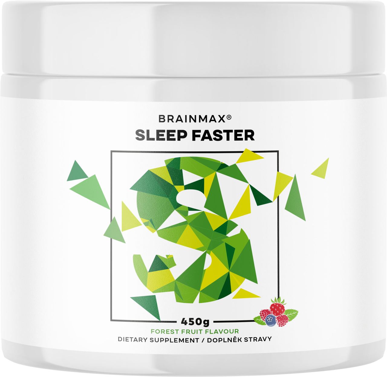 Levně BrainMax Sleep Faster, GABA UPGRADE! 450 g Komplex 8 přírodních látek, podpoří rychlejší usínání a kvalitní spánek, nově s příchutí lesního ovoce, 30 dávek, doplněk stravy