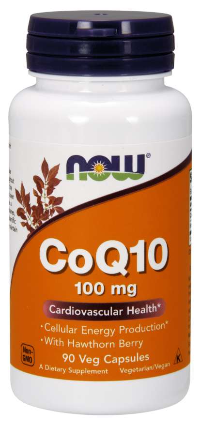 Levně Now® Foods NOW CoQ10 (koenzym Q10) + Hloh, 100 mg, 90 rostlinných kapslí