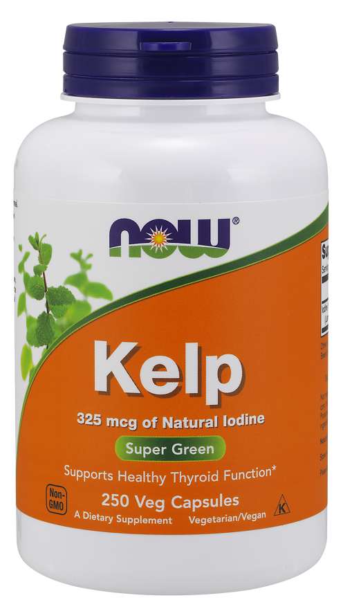 Levně Now® Foods NOW Kelp, Přírodní Jód, 325 ug, 250 rostlinných kapslí