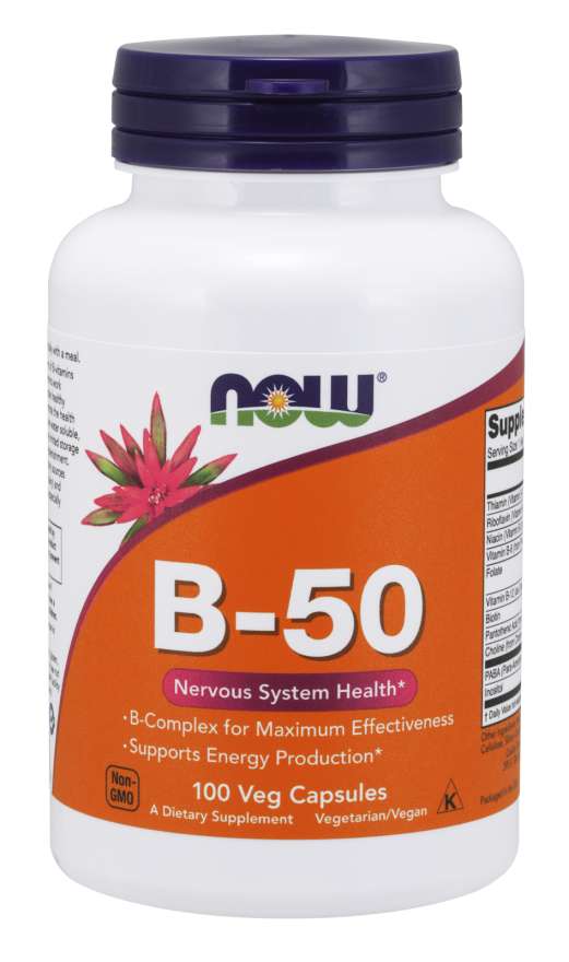 Levně Now® Foods NOW Vitamin B-50 Complex, 100 rostlinných kapslí