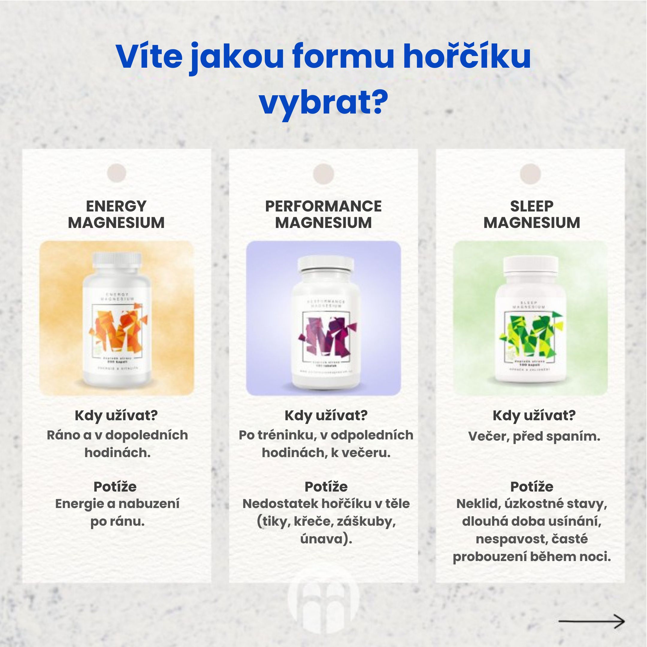 Performance Magnesium 1000 mg 100 tbl. (Hořčík + Vitamín B6) Obrázek