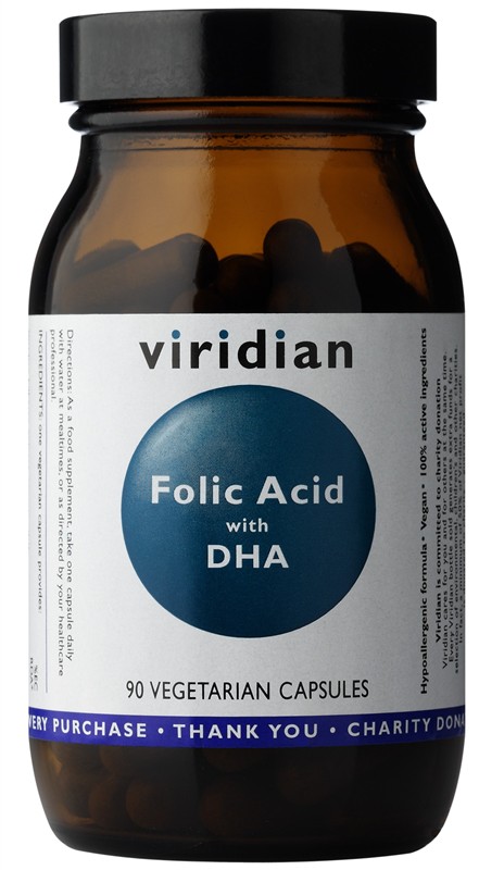 Levně Viridian Folic Acid with DHA 90 kapslí *CZ-BIO-001 certifikát