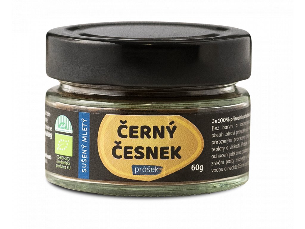Garlio Bio černý česnek SUŠENÝ - mletý 60 g Obrázek