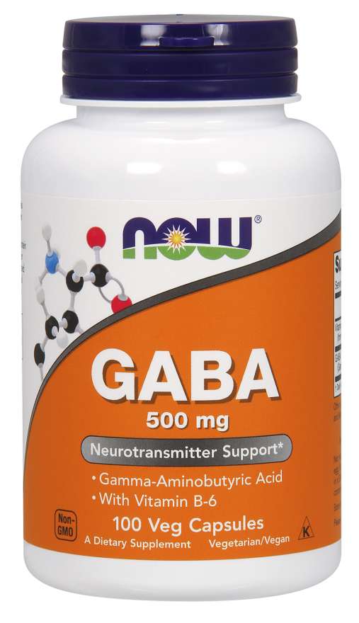 Now® Foods NOW GABA (kyselina gama-aminomáselná) 500 mg + 2mg Vitamín B6, 200 kapslí