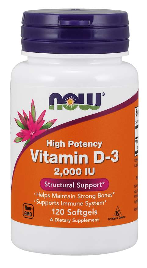 Now® Foods NOW Vitamin D3, 2000 IU, 120 softgel kapslí