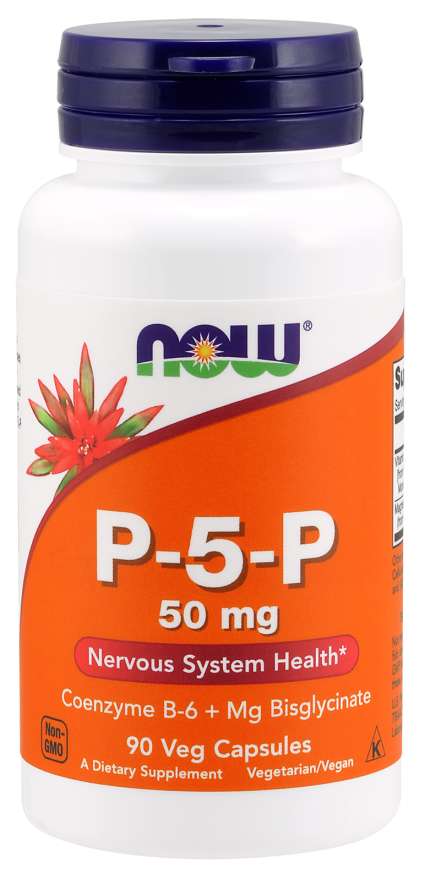 Levně Now® Foods NOW Vitamin B6 P-5-P, 50mg, (vitamin B6 v aktivní formě), 90 rostlinných kapslí