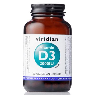 Levně Viridian Vitamin D3 2000IU 60 kapslí