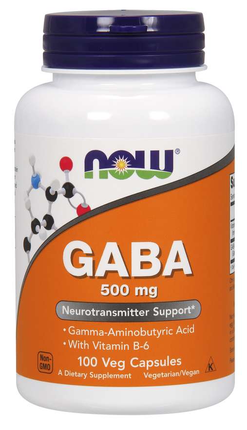 Now® Foods NOW GABA (kyselina gama-aminomáselná) 500 mg + 2mg Vitamín B6, 100 kapslí