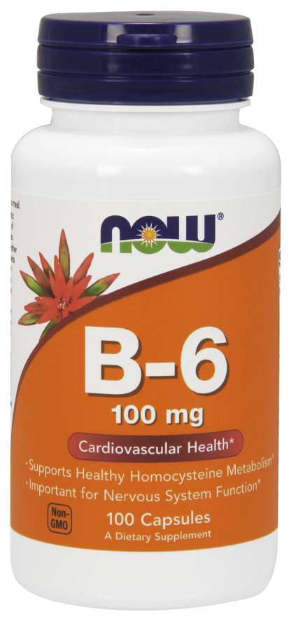 Now® Foods NOW Vitamin B6 Pyridoxin, 100 mg, 100 kapslí