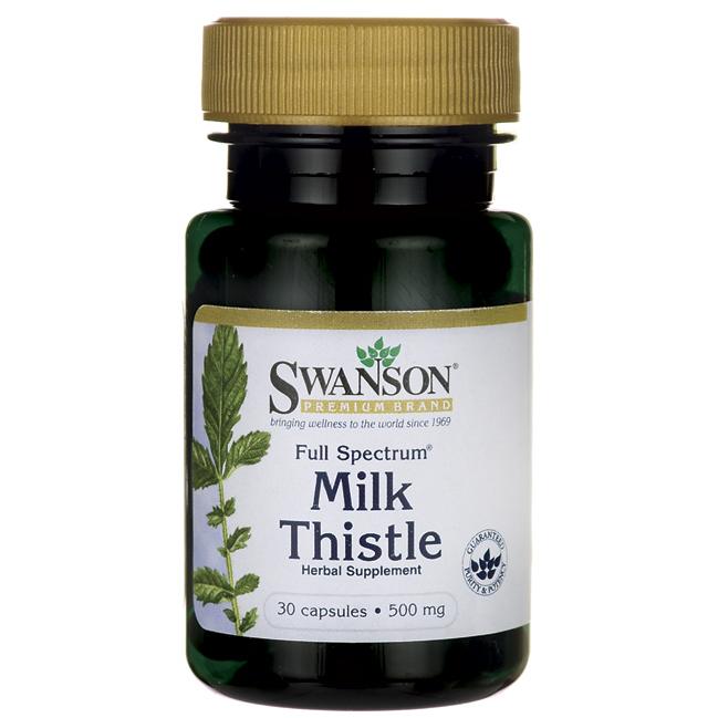 Levně Swanson Full Spectrum Milk Thistle (Ostropestřec mariánský), 30 kapslí