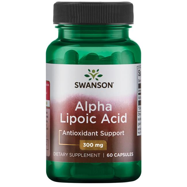 Levně Swanson Alpha Lipoic Acid (Kyselina Alfa lipoová), 300 mg, 60 kapslí