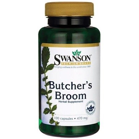 Levně Swanson Butcher's Broom (Listnatec pichlavý), 470 mg, 100 kapslí