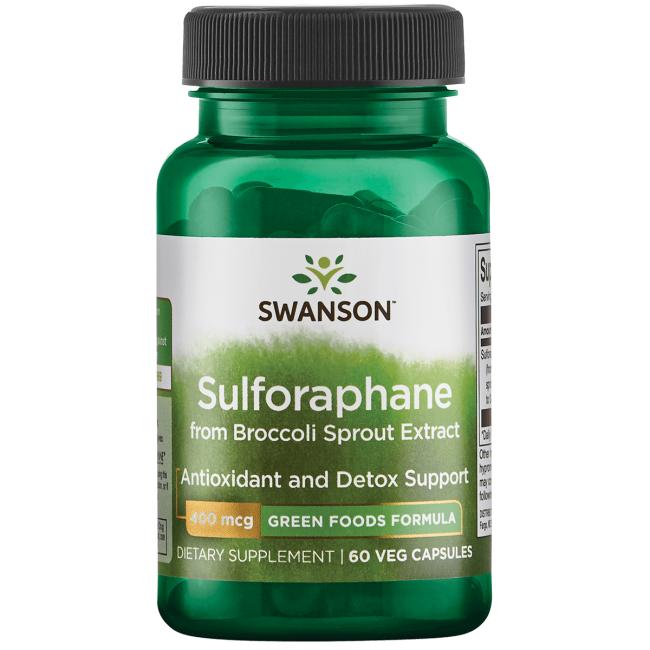 Levně Swanson Sulforaphane Broccoli extract (Sulforafan z extraktu z brokolice), 400 mcg, 60 rostlinných kapslí