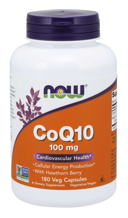 Levně Now® Foods NOW CoQ10 (koenzym Q10) + Hloh, 100 mg, 180 rostlinných kapslí