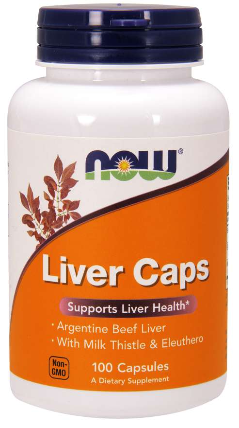Now® Foods NOW Liver Caps, Hovězí játra, (podpora jater), 100 kapslí