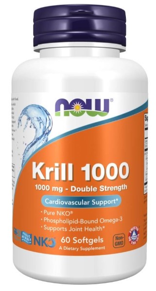Now® Foods NOW Krill Oil Neptune (olej z krilu), 1000 mg, 60 softgel kapslí Obrázek