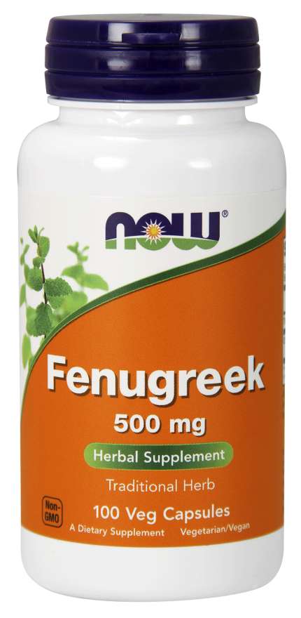 Now® Foods NOW Fenugreek (Pískavice řecké seno) extrakt, 500 mg, 100 rostlinných kapslí