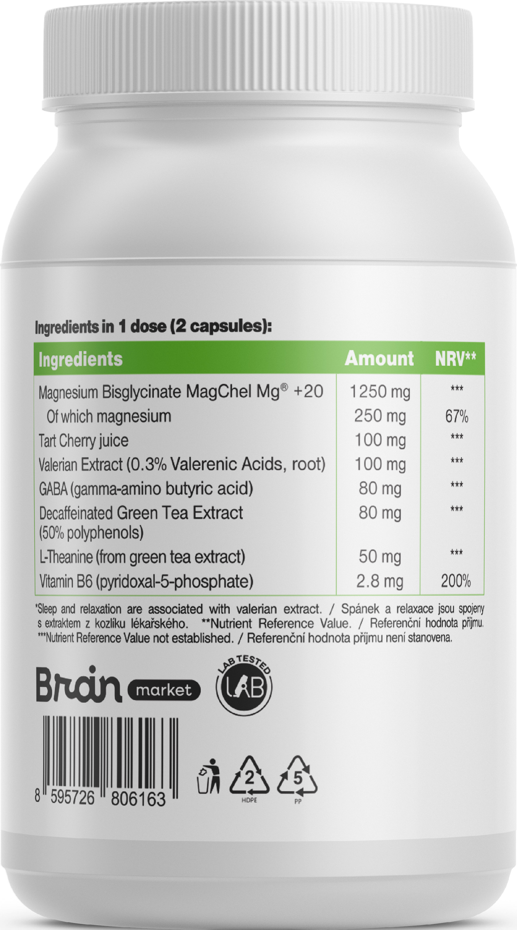 BrainMax Sleep Magnézium, 800 mg, 100 kapszula Obrázek