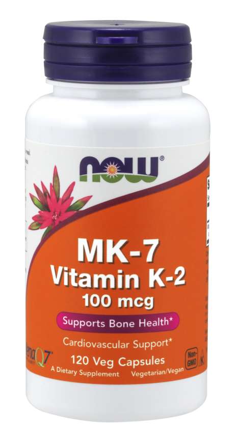 Now® Foods NOW MK-7 Vitamin K2, 100 mcg, 120 rostlinných kapslí