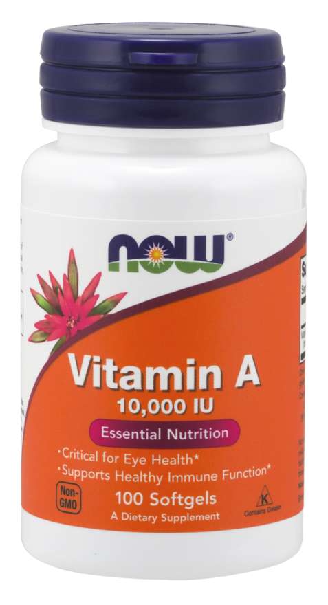 Levně Now® Foods NOW Vitamin A, 10000 IU, 100 softgelových kapslí