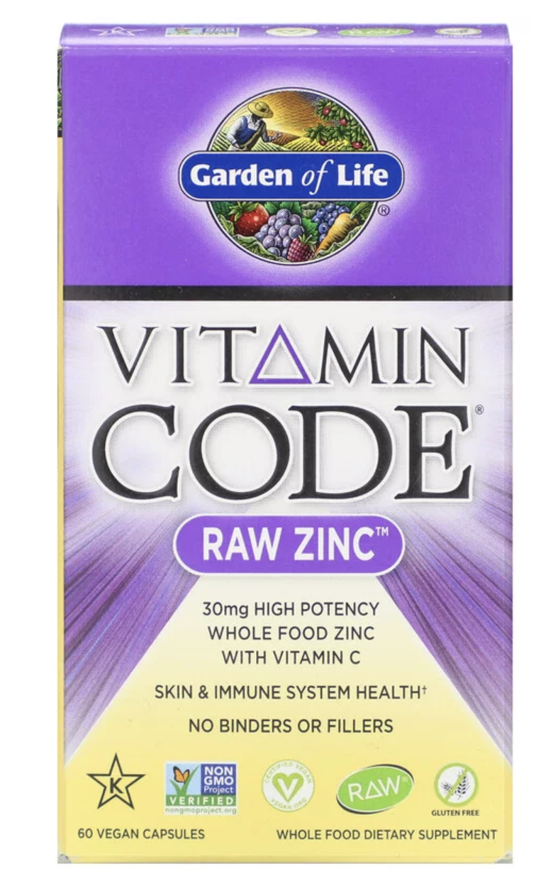 Garden of Life Vitamin Code RAW Zinc 15 mg (zinek + vitamín C), 60 kapslí