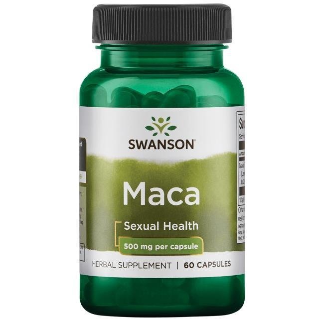 Levně Swanson Maca Extrakt (řeřicha peruánská), 500 mg, 60 rostlinných kapslí