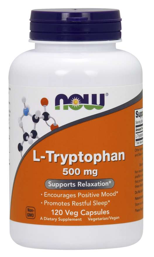 Levně Now® Foods NOW L-Tryptofan 500 mg, 120 rostlinných kapslí