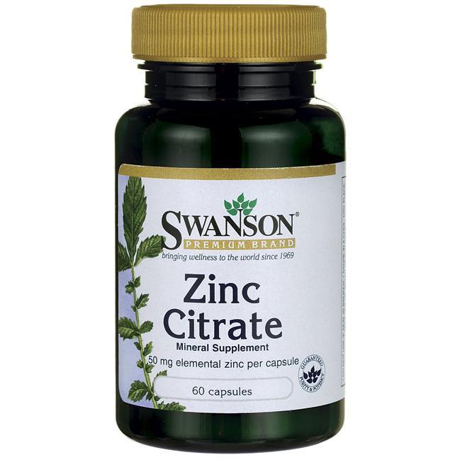 Levně Swanson Zinc Citrate, Zinek Citrát, 50 mg, 60 kapslí