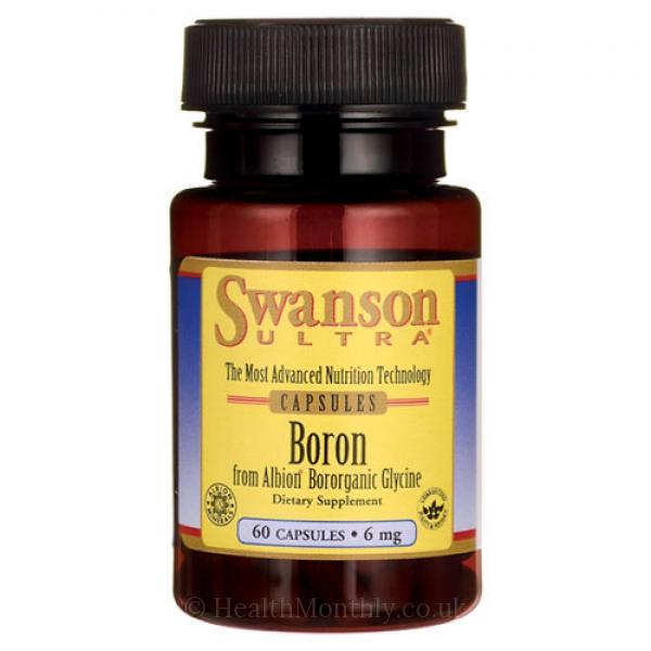 Levně Swanson Boron from Albion Boroganic Glycine (Bor glycinát), 6 mg, 60 kapslí