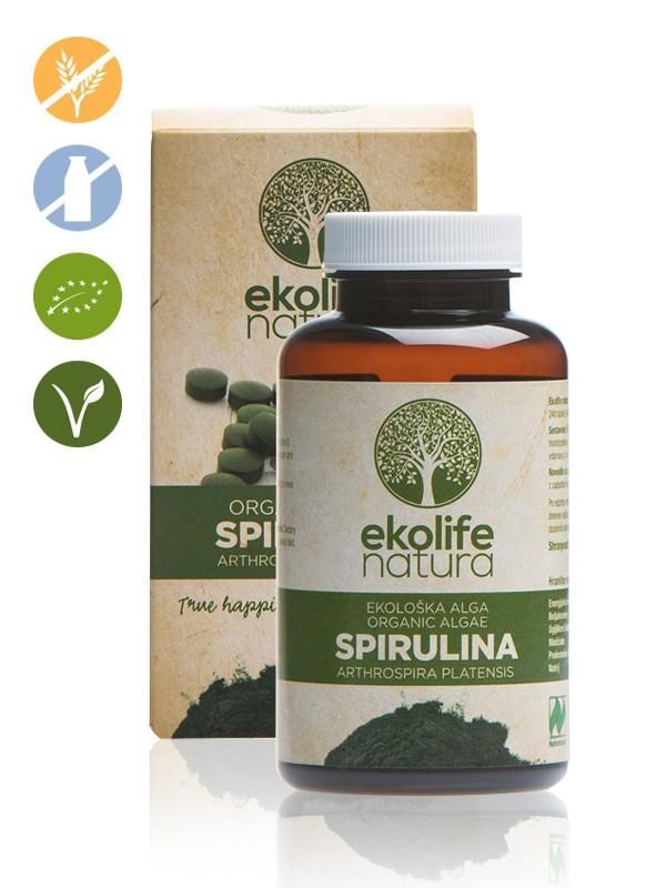 Ekolife Natura - Algae Spirulina Organic 240 tablet (Bio řasa spirullina) *SI-EKO-003 certifikát