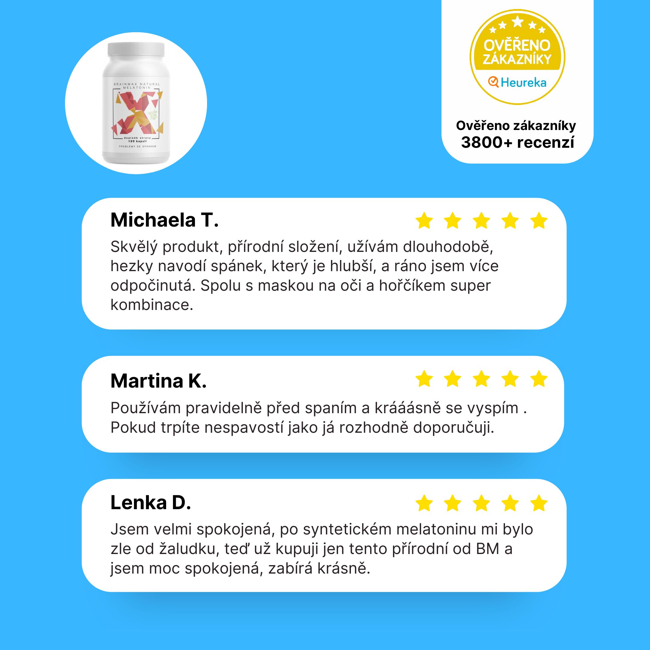 BrainMax Natural Melatonin, 120 rostlinných kapslí Obrázek