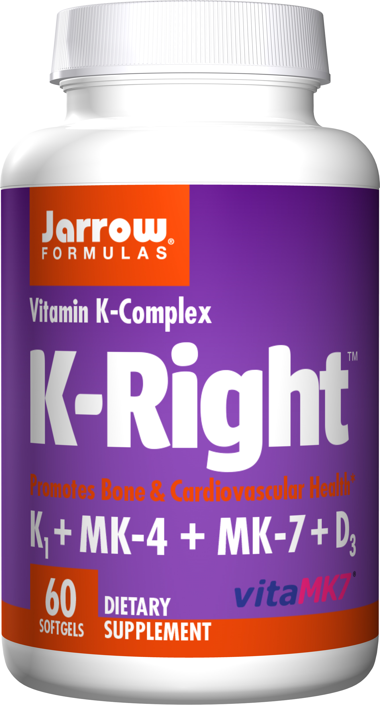 Levně Jarrow Formulas K-Right, Komplex Vitamínu K a D3, 60 softgelových kapslí