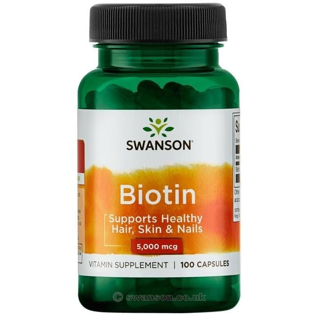 Levně Swanson Biotin, 5000 mcg, 100 kapslí