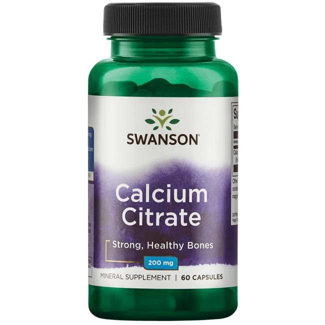 Levně Swanson Calcium Citrate (Vápník Citrát), 200 mg, 60 kapslí