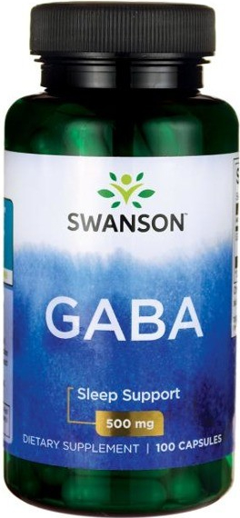 Levně Swanson GABA (kyselina gama-aminomáselná), 500 mg, 100 kapslí