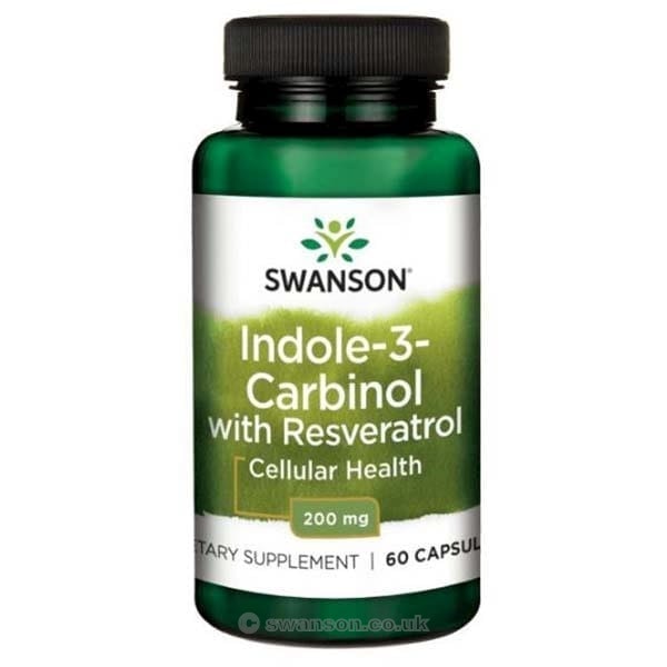 Swanson Indole-3-Carbinol with Trans-Resveratrol, 200 mg, 60 kapslí